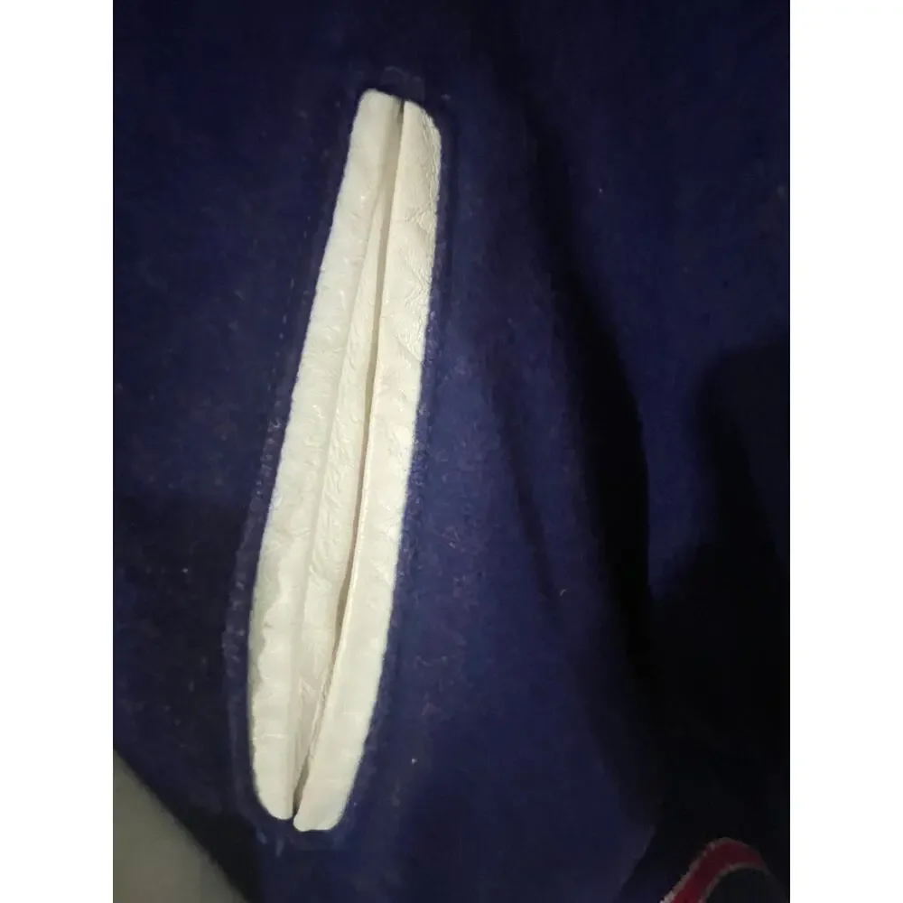 Vintage DeLONG Varsity Letterman Jacket Football Track 52 Long USA Wool Leather